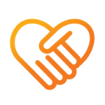 Holding hands heart icon.