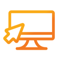 Image of an arrow pointing to a desktop computer screen.