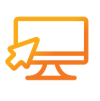 Image of an arrow pointing to a desktop computer screen.