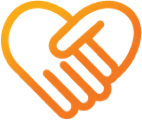 Icon of heart made of hands